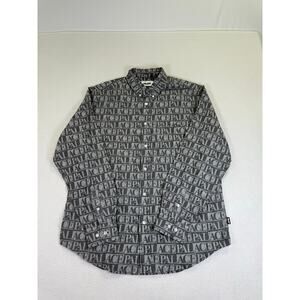 Palace Grey Repeat Print Oxford Shirt Size S